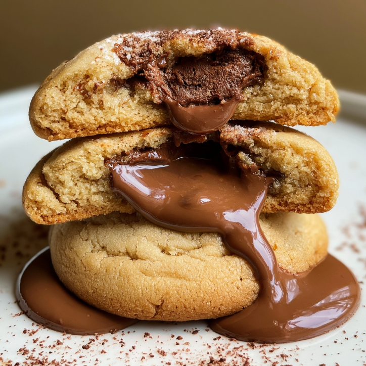 nutella stuffed cookies gooey