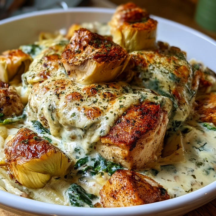 Perfect Creamy Spinach Artichoke Chicken Recipe 4 creamy spinach artichoke chicken