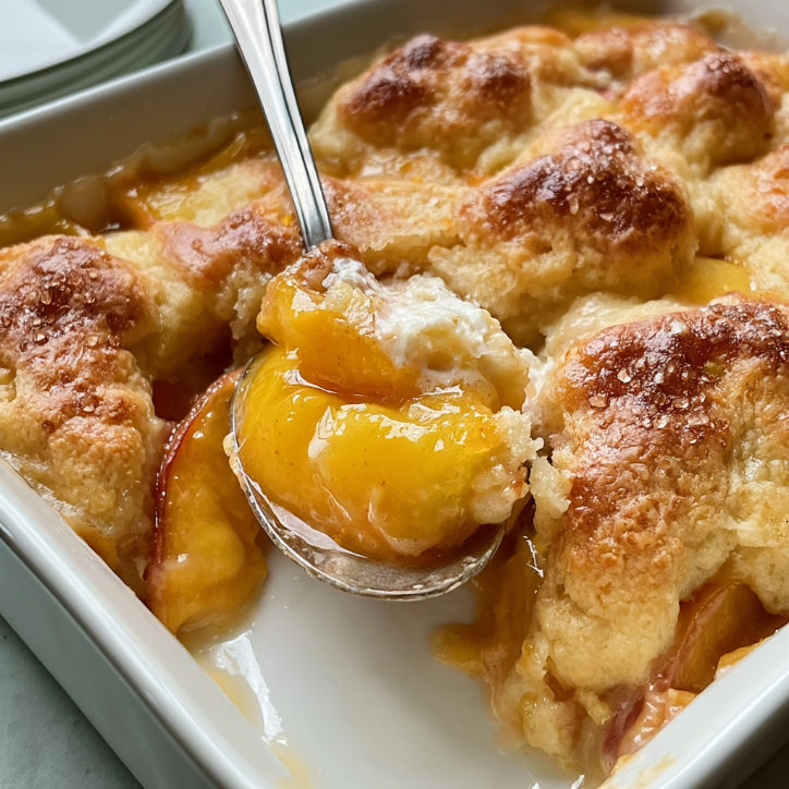 Easy Homemade Buttery Peach Cobbler 2 buttery peach cobbler