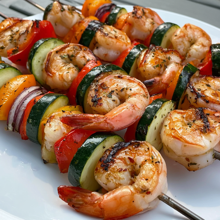 blackstone shrimp veggie skewers