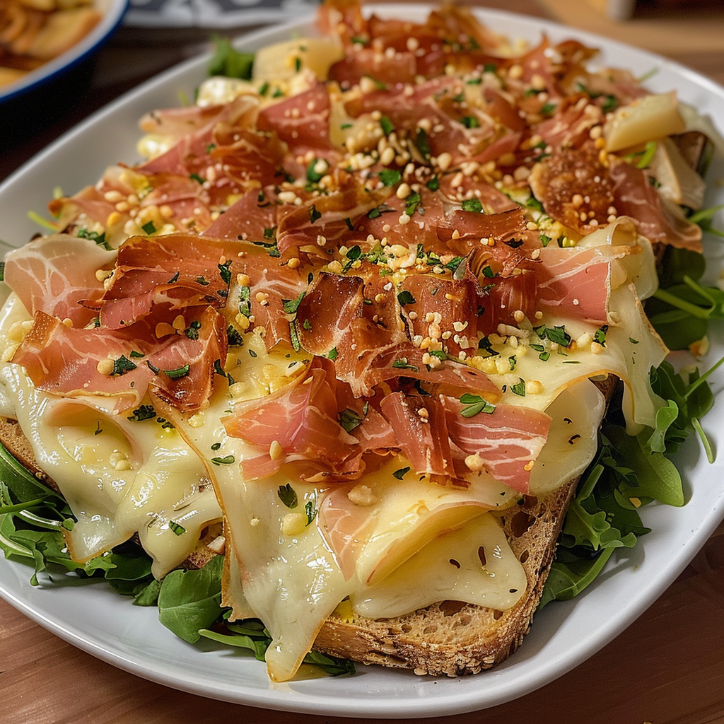 sałatka z szynką parmeńską i serem