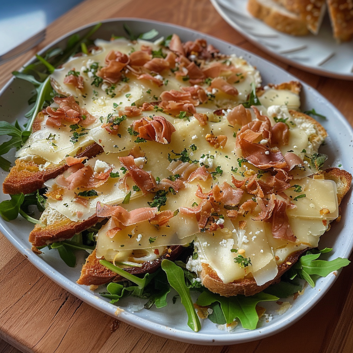 sałatka z szynką parmeńską i serem