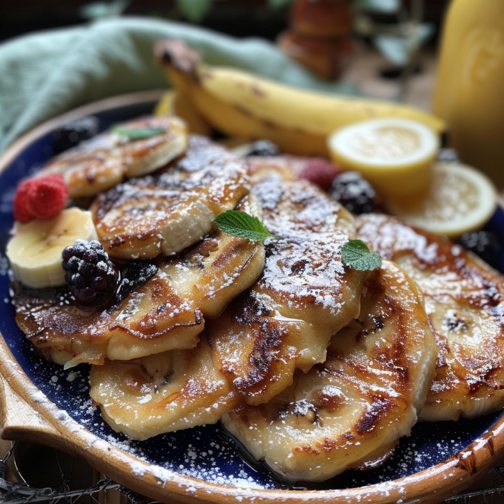 placuszki twarogowe z bananem i borówkami