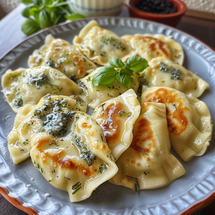 pierogi ze szpinakiem i fetą
