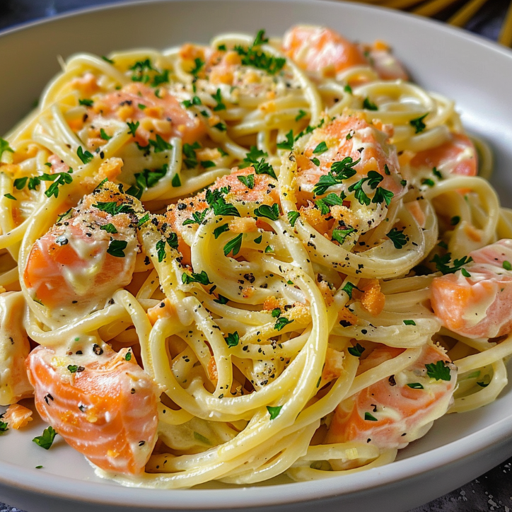 zitronenbutter lachs pasta genuss