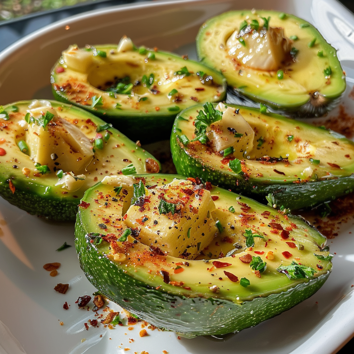 knoblauch garnelen mit avocado