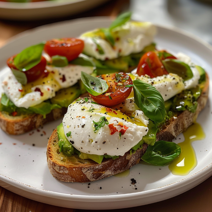 avocado burrata bruschetta den