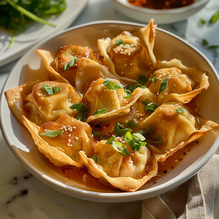 rzige garnelen wontons mit