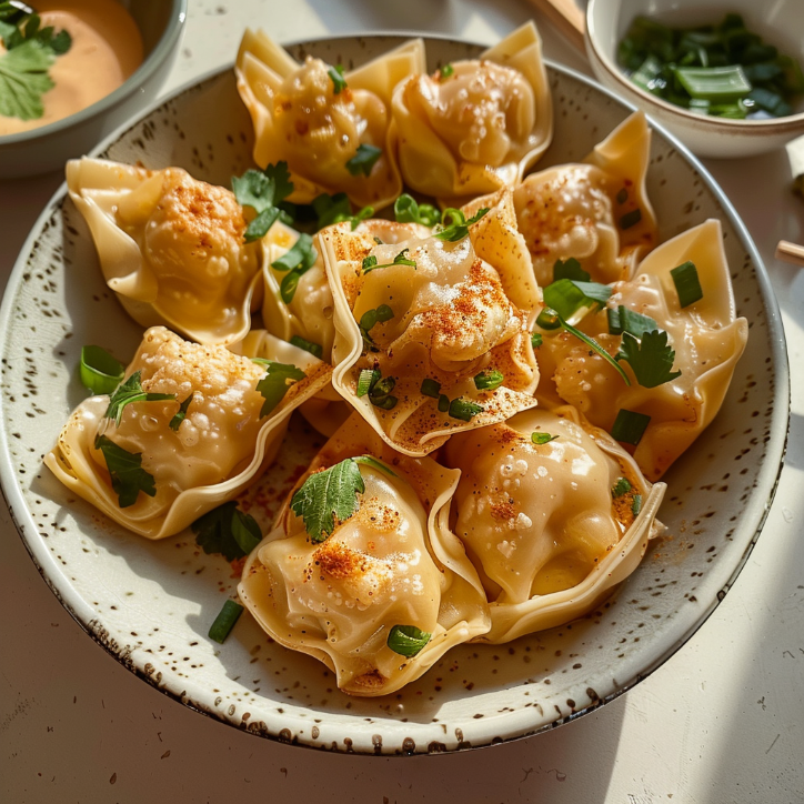 rzige garnelen wontons mit