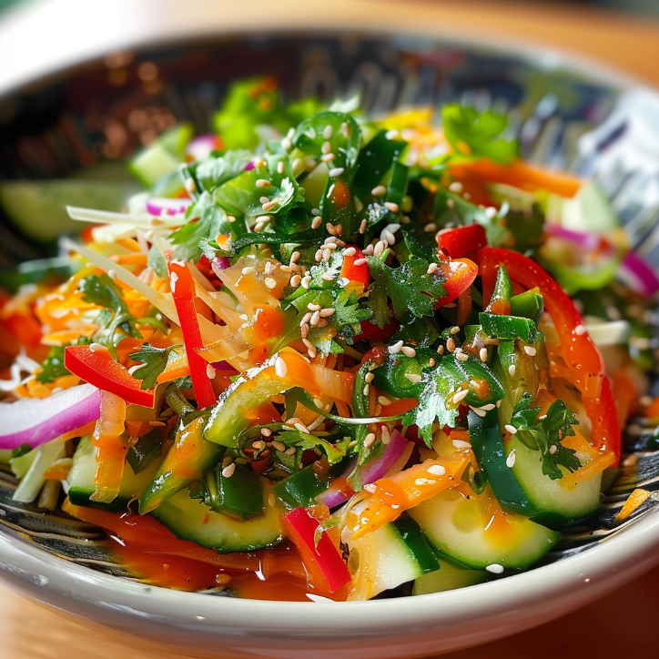 frischer asiatischer gurkensalat delight