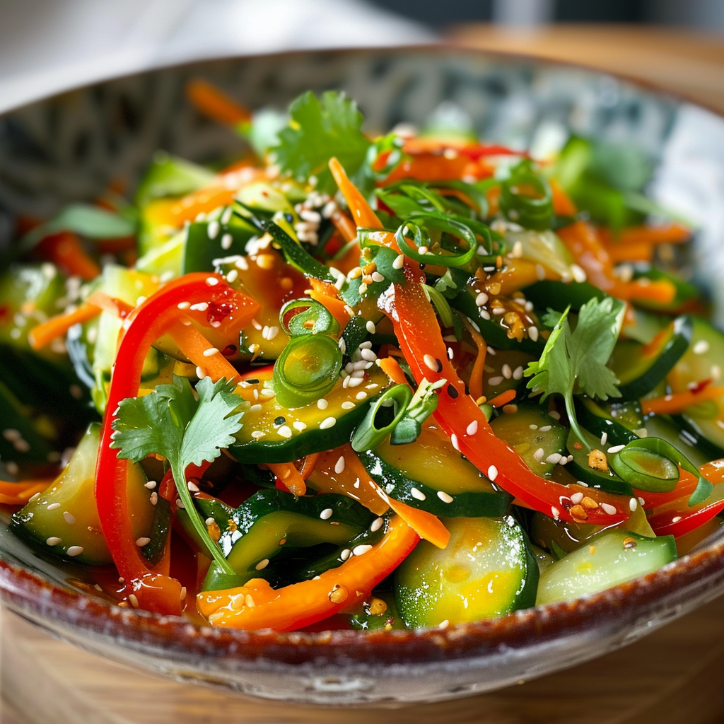 frischer asiatischer gurkensalat delight