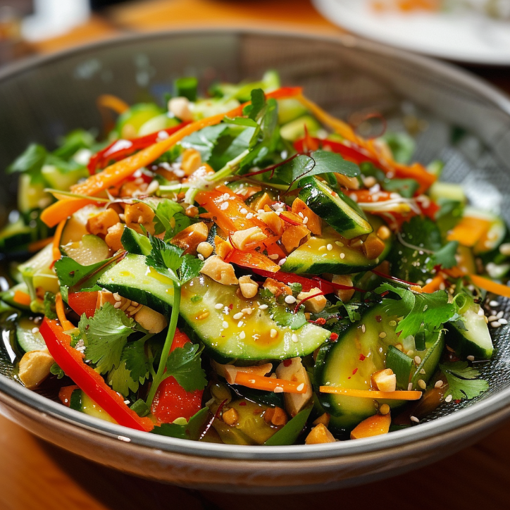 frischer asiatischer gurkensalat delight