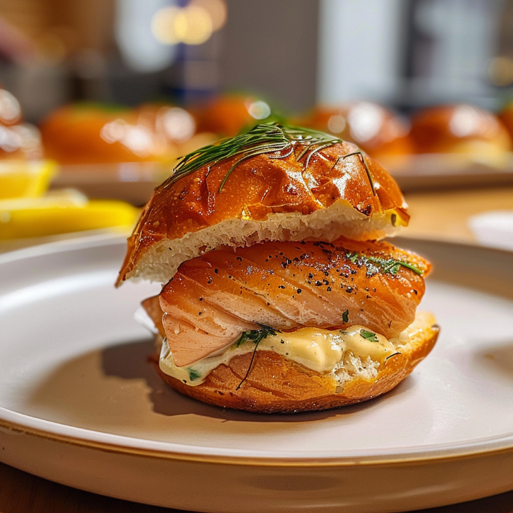 lachs zitronen creme slider: Lachs-Zitronen-Creme Slider im Soft