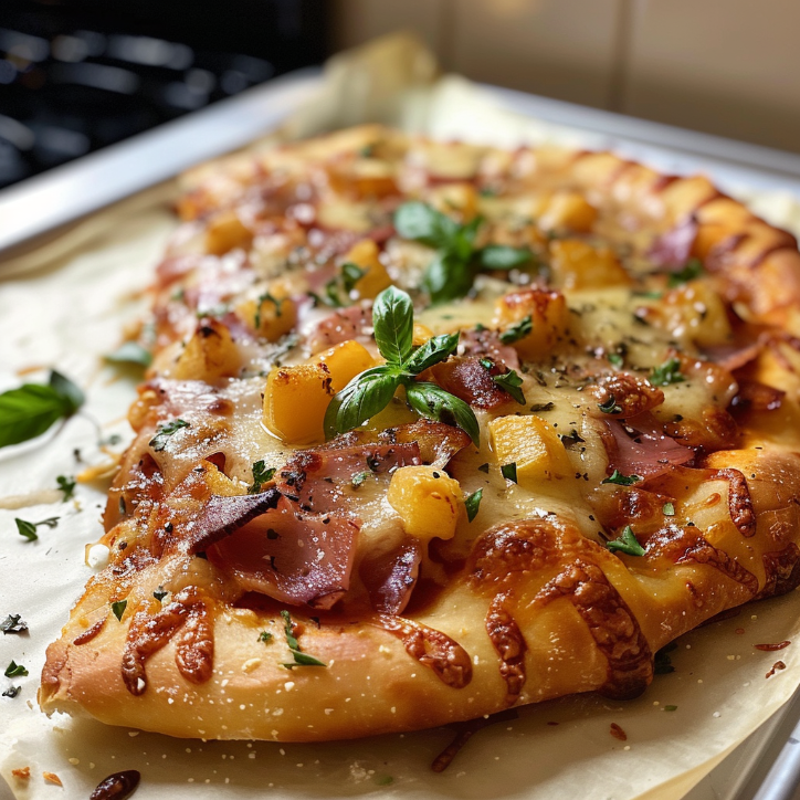 hawaiianische pizza handpasteten mit