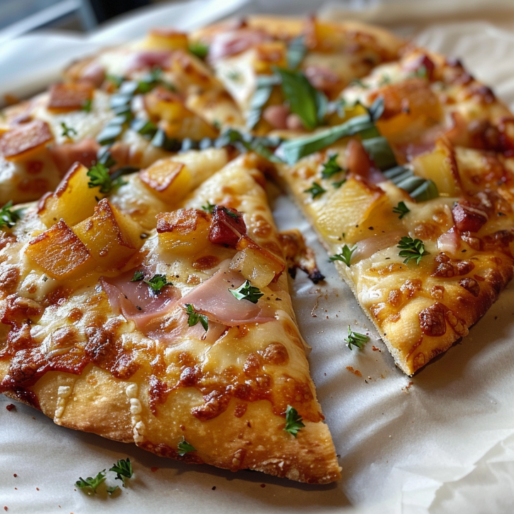 hawaiianische pizza handpasteten mit