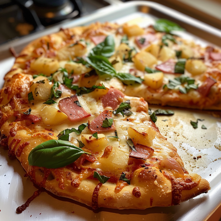 hawaiianische pizza handpasteten mit