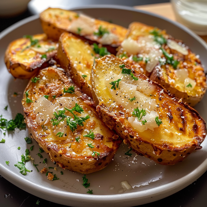 knusprige kartoffelspalten mit frischem