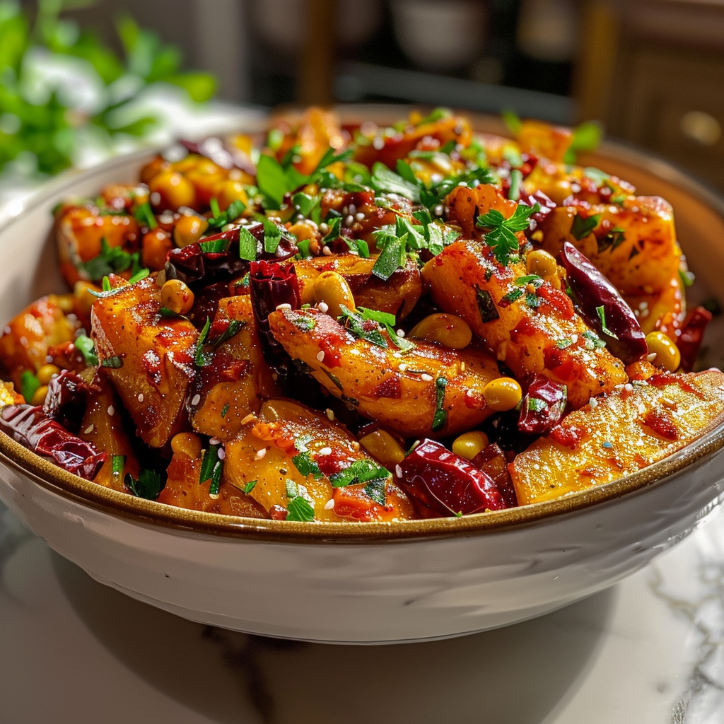 honig chili kartoffeln knuspriger: Honig-Chili-Süßkartoffeln: