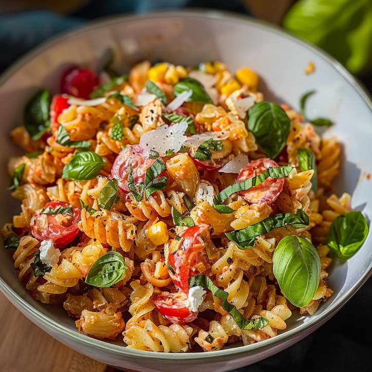 crispy pasta salat mit