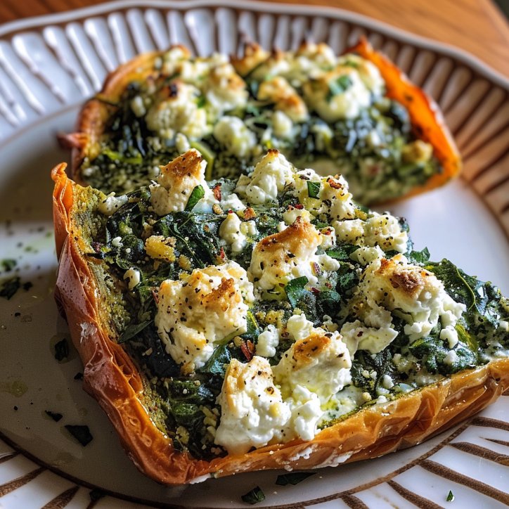 spinat ricotta gef llte: Spinat-Ricotta-gefüllte Süßkartoffeln: