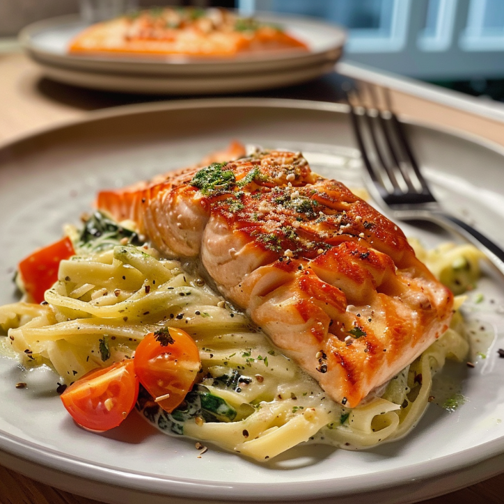 gesunde cremige toskanische lachs