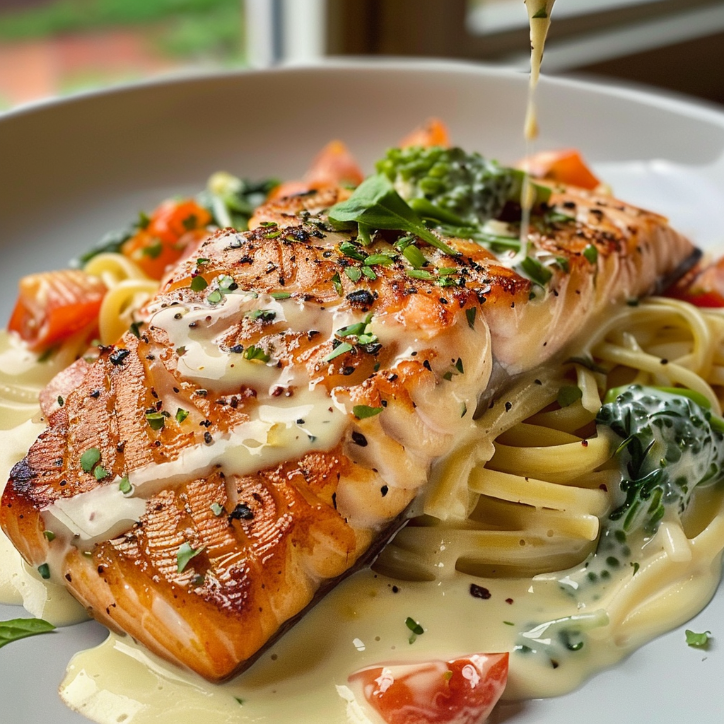 gesunde cremige toskanische lachs