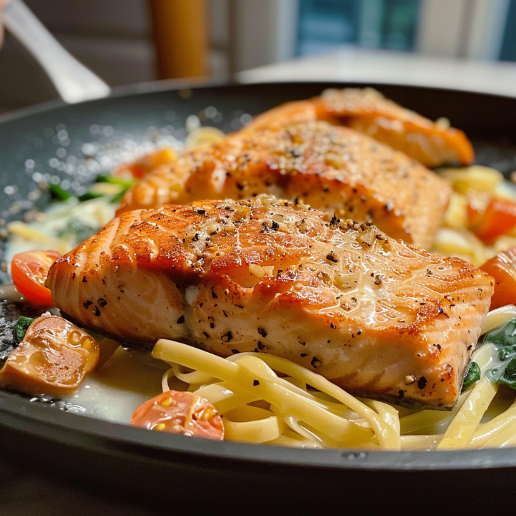 gesunde cremige toskanische lachs