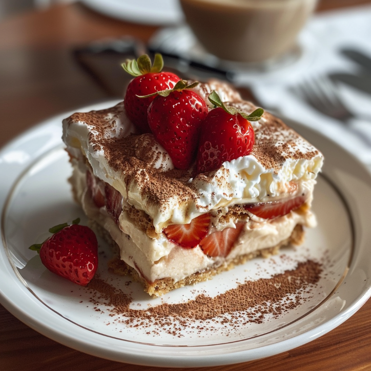 erdbeer mandel tiramisu mit