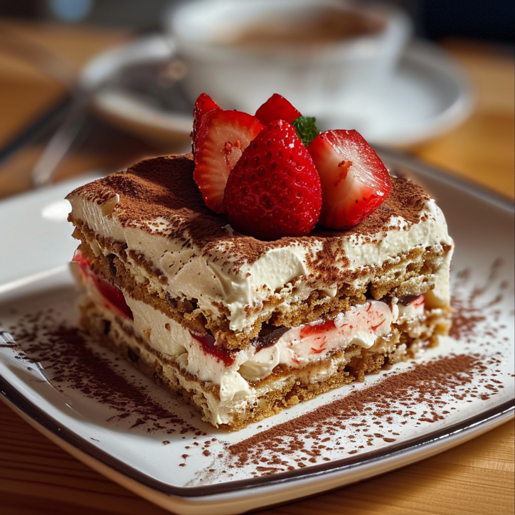 erdbeer mandel tiramisu mit