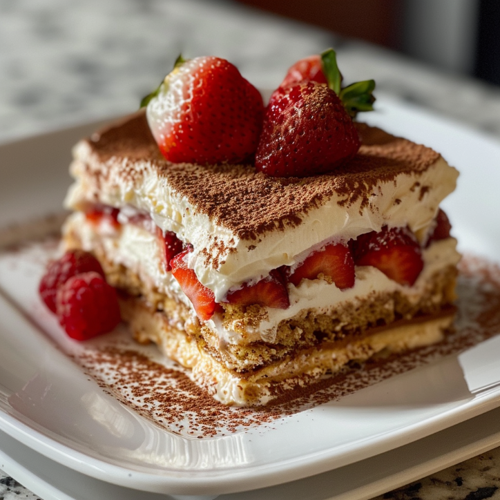 erdbeer mandel tiramisu mit