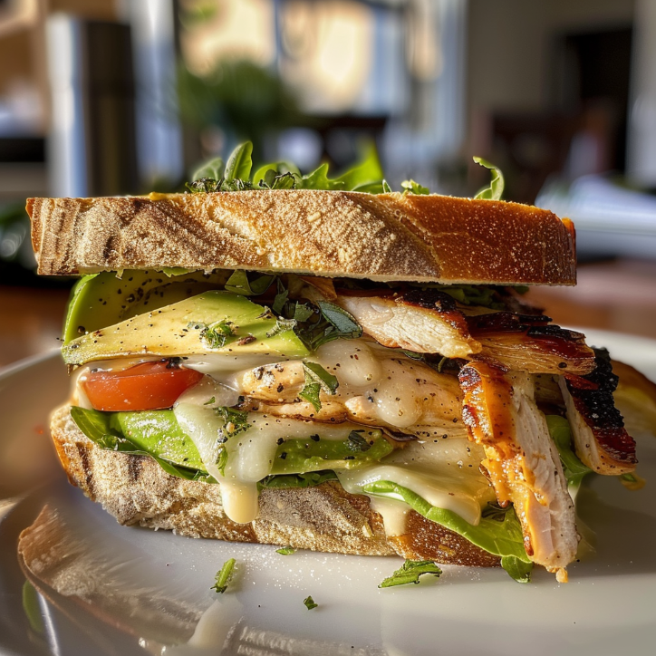 berbackenes chicken avocado sandwich