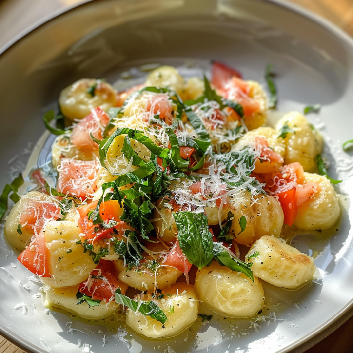 ucherlachs gnocchi mit parmesan