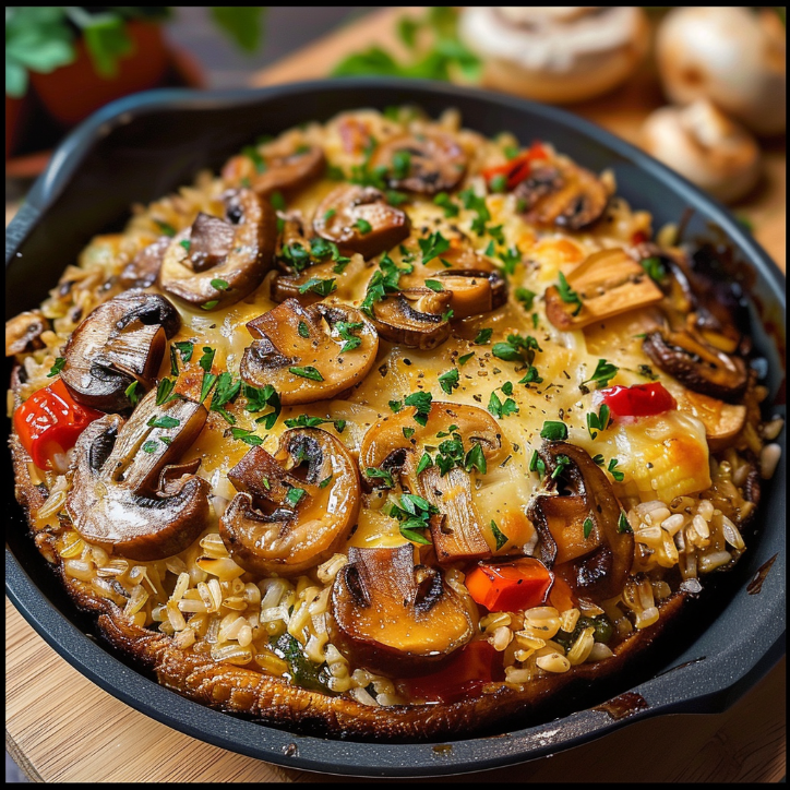 Champignon Pfanne mit Reis