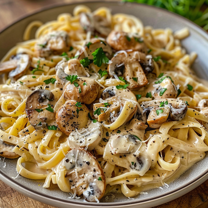 Hähnchen Champignons Pasta