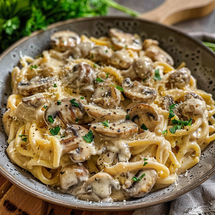 Hähnchen Champignons Pasta