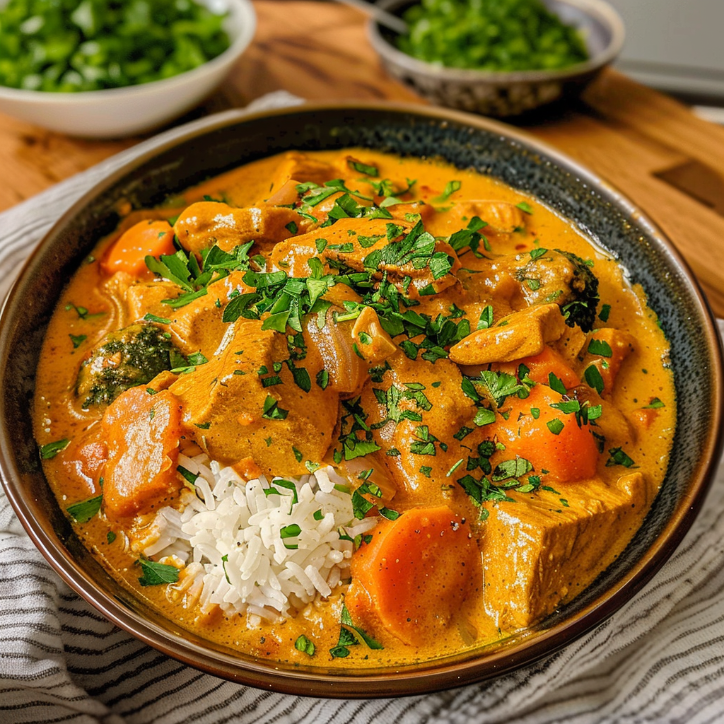 Kürbis Hähnchen Curry
