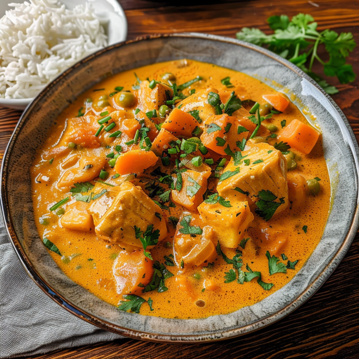 Kürbis Hähnchen Curry