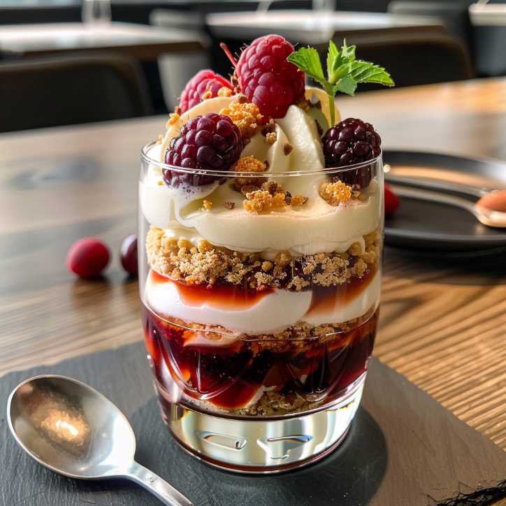 Zwetschgen Dessert im Glas