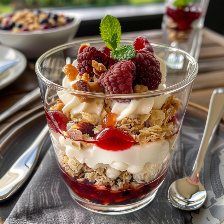 Zwetschgen Dessert im Glas