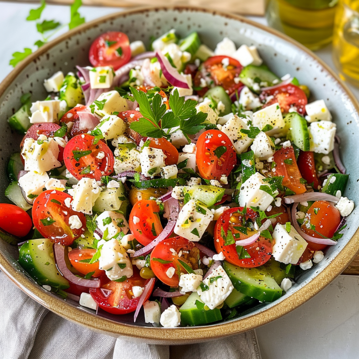 Griechischer Weiße-Bohnen-Salat mit Feta
