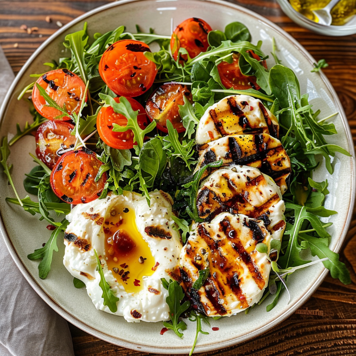 Gegrillte Pfirsiche mit Burrata