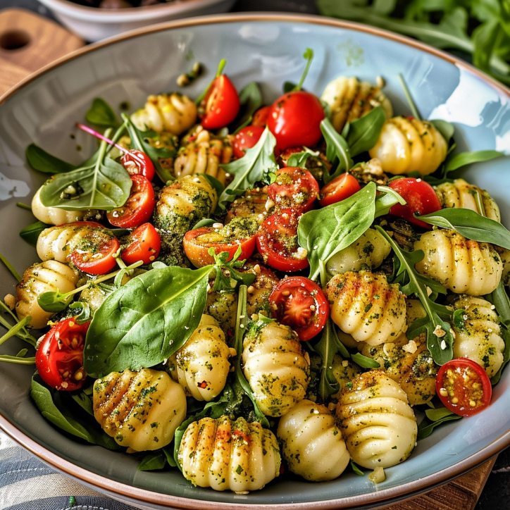Gnocchi Salat mit Pesto
