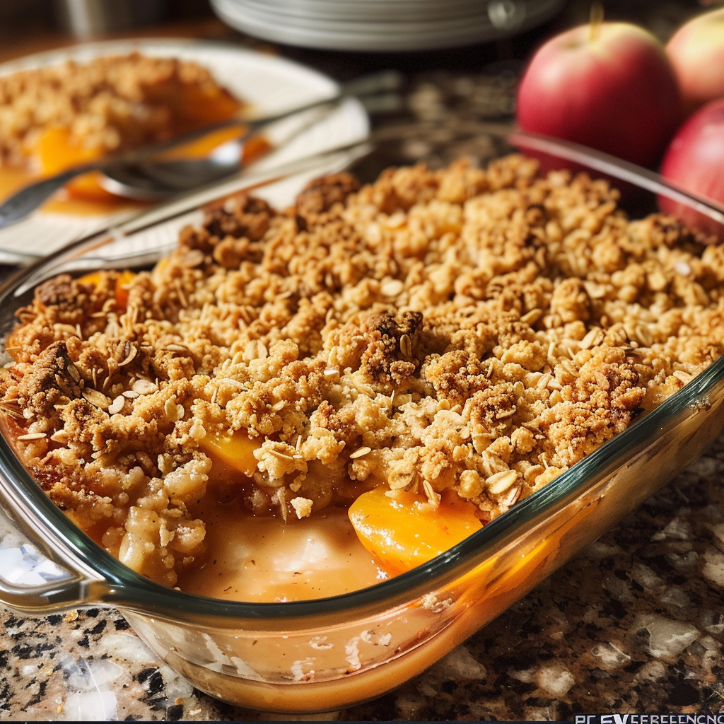Pfirsich Crumble mit Haferflocken