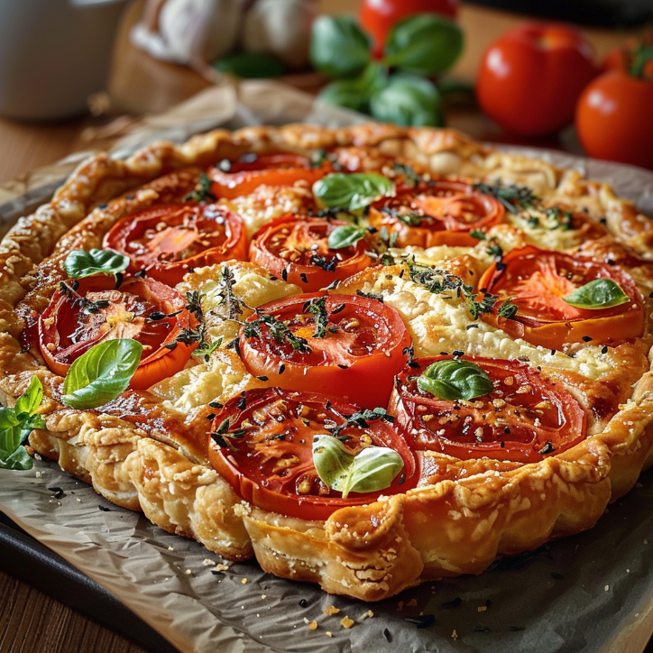 Tomaten Tarte mit Blätterteig: Tomaten-Tarte mit Blätterteig