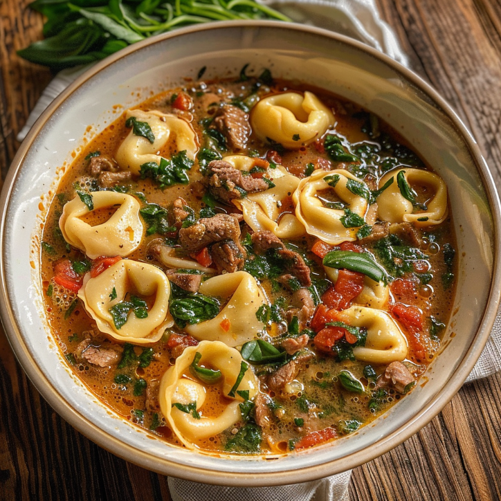 Tortellini Suppe mit Hackfleisch: Cremige Tortellini-Suppe