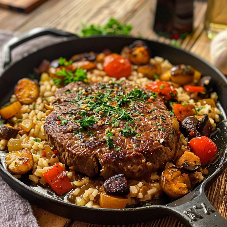 Auberginen Hackfleisch Pfanne: Auberginen-Hackfleisch-Pfanne: