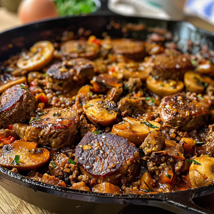 Auberginen Hackfleisch Pfanne