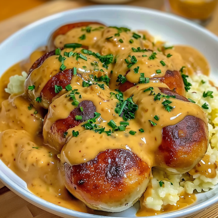 hackbällchen cremiger sauce mit