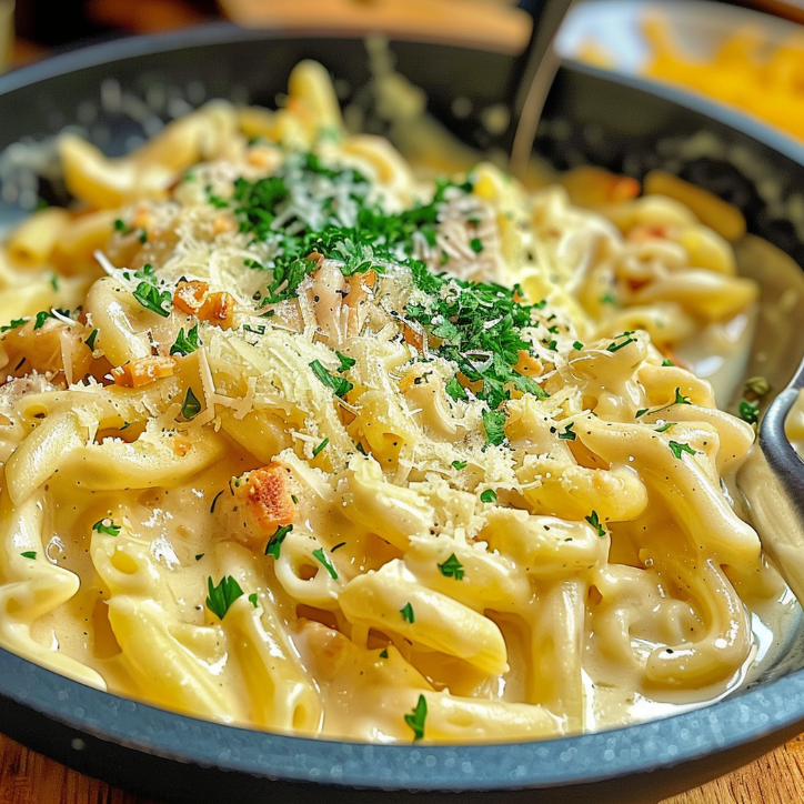 pasta-soße mit hüttenkäse ein
