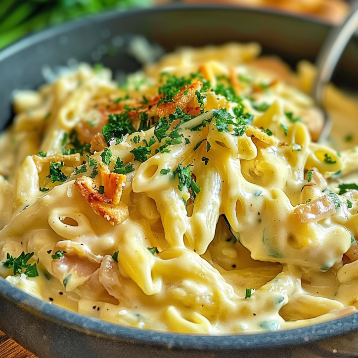 pasta-soße mit hüttenkäse ein